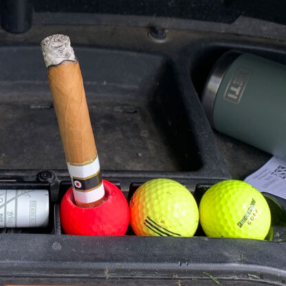 The Red Cigar Balls will also fit in the golf cart ball holders